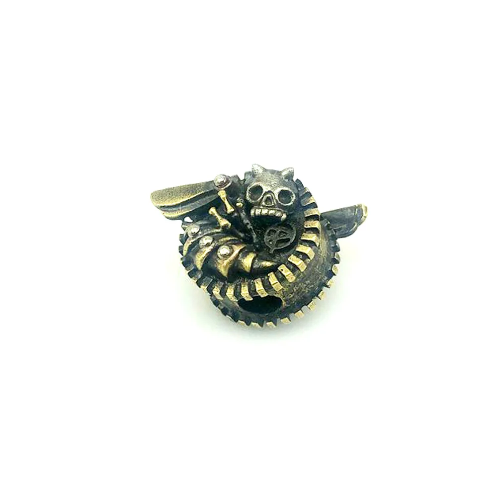 

New Brass Knife Beads Skull Bee Outdoors Tools EDC DIY Lanyard Pendants Key Rings Accessories Umbrella Rope Woven Pearl Hanging