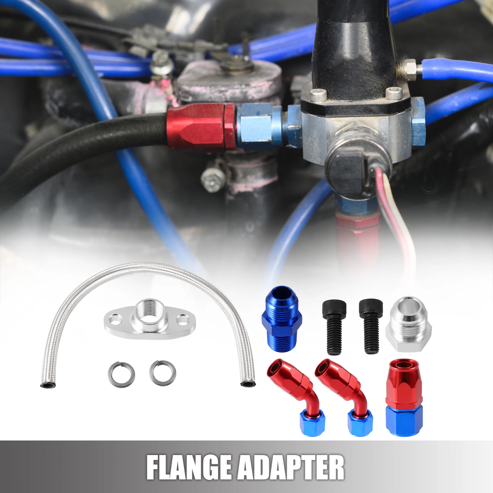 Uxcell For T3 T4 T04E T70 T60 T61 Auto Turbo Oil Feed Line Oil Drain Return Line Pipe Braided 23" Long 1/4" Fuel Line Kit