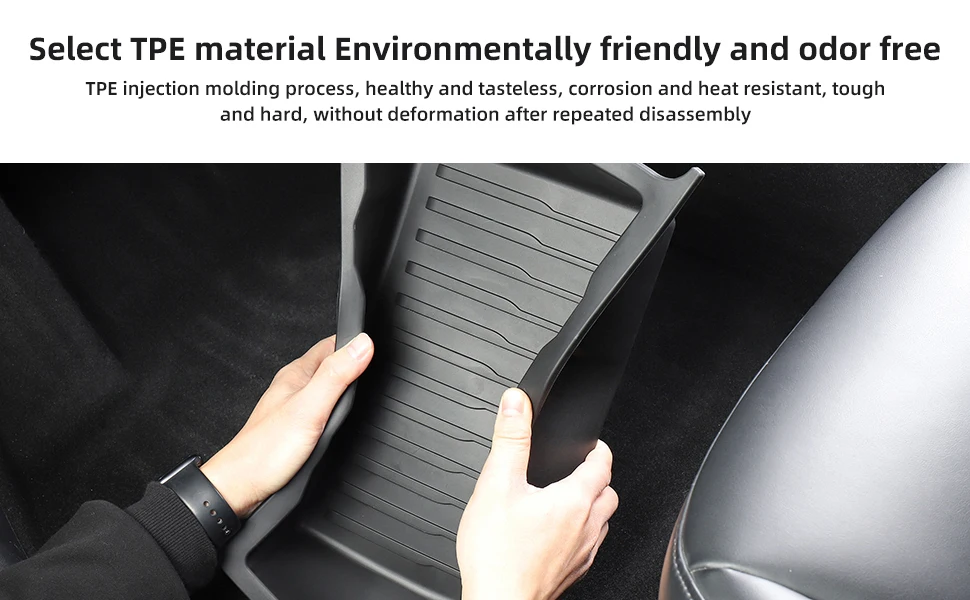 TPE Under Seat Storage Box For Tesla Model Y Car Organizer Underseat Drawer Holder Hidden Space Bins Chair Tray Car Accessories