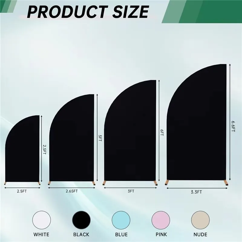 Arch Stands Cover fabric 1PCS Half moon shape white beige green color arch background cover for Wedding party Decoration