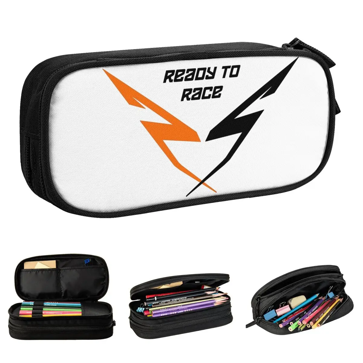 

Большой Карандаш Чехол Ready To Race Motocross Enduro Race Merch двухслойный пенал женская сумка для макияжа подарок на день рождения