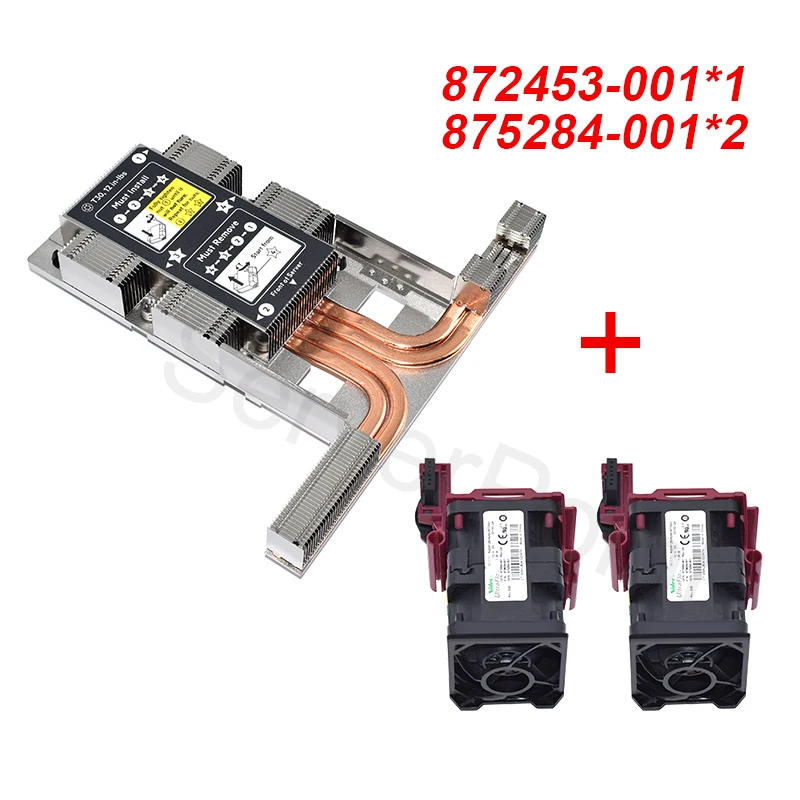 Genuine New One Heatsink 872453-001 E Due Ventole Di Raffreddamento 875284-001 879658-001 873582-001 Per Cpu Hp Hpe Dl360G10 Dl360 G10