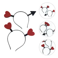 2 PCS Hair Accessories for Girls Ribbons Cupid Headband Costume Heart Hairband Shape Attractive 1