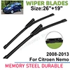 2PCS Wiper Blades Set Kit For Citroen Nemo 2008-2013 Front Windshield Brushes Windscreen Window Accessories 1