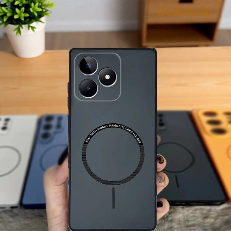 Magnetic Silicone Hard Back Phone Case with Colorful Design