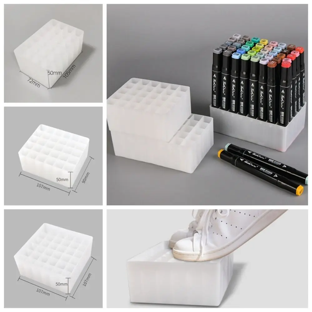 

Large-capacity Marker Pen Storage Holder 24/30/36/40/48 Slots Multifunctional Universal Plastic Office School Supplies