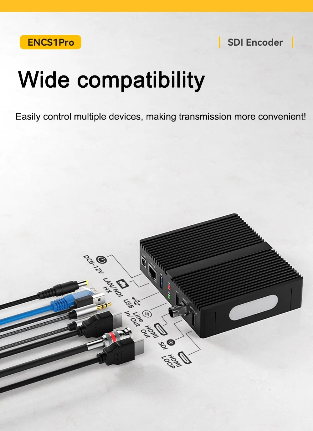 Link Pi ENCS1Pro 12G-SDI Video Codec 4K60 12G SDI Encoder H.265 Live Streaming B