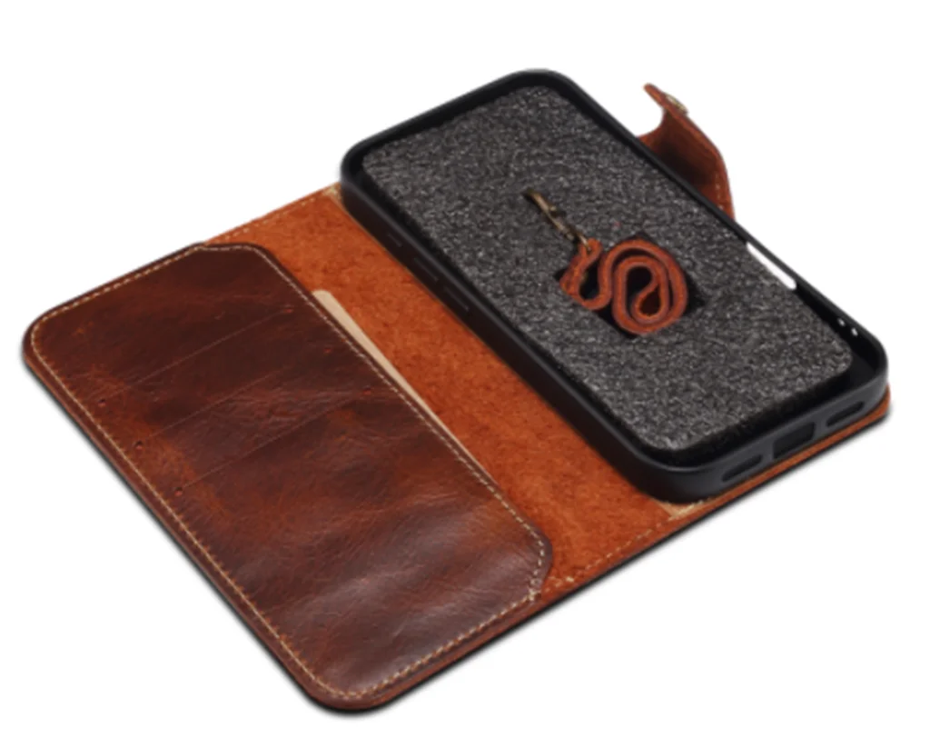 Luxurious Vintage Cowhide Leather Flip Wallet Phone Case