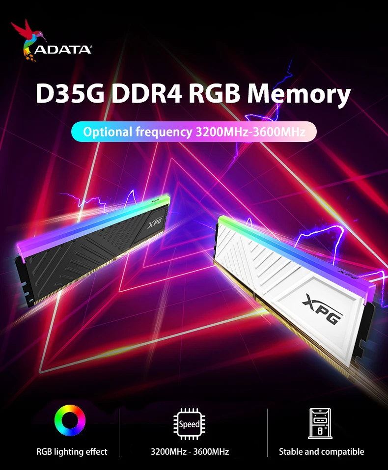 新品32G ADATA XPG RGB XMP2.0 SPECTRIX D35G XPG SPECTRIX D35G RGB DDR4 3200MHz CL16 16GB (2x8GB) PC4