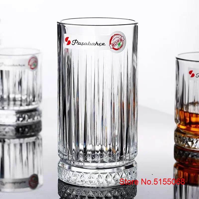 Turkey Pasabahce Brand Whisky Old Fashioned Glass Diamond Arved Designs Tempered Glass Collins Cup ROCK Whiskey Tumbler