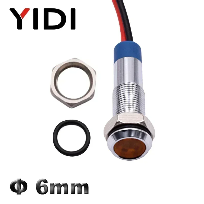 ambar branco 6mm 6v 12v 24v 220v ac 5 pcs 10pcs 03