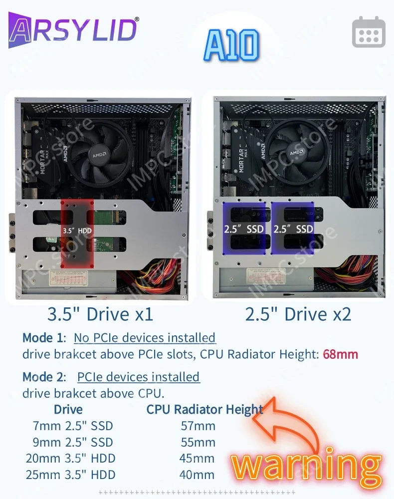 7.3L M-ATX Chassis A4 HTPC Portable PC Support PCIe 2.5' SSD Drive Mini Flex PSU Case PC Case Computer Chassis Frame PC Chassis