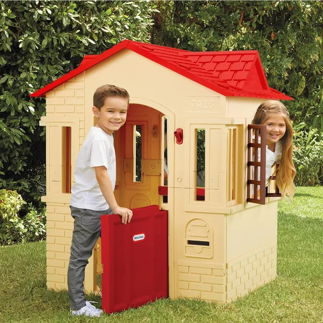Outdoor Toys Kids Playhouse Indoor/Outdoor Cottage With Working