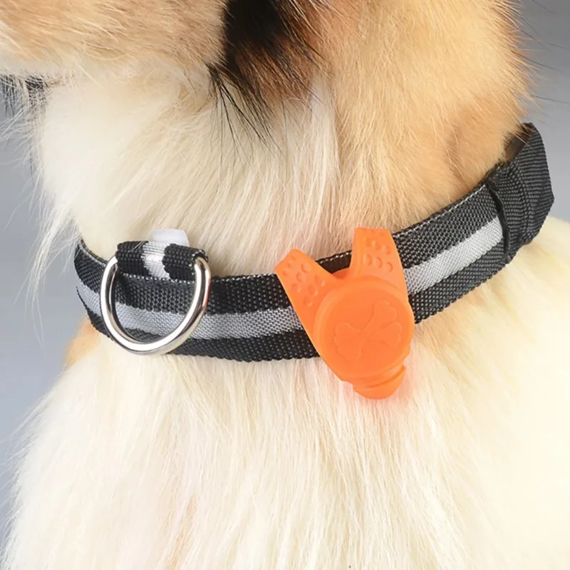 

Pet Dog Puppy Collar Necklace Led Collar Pendant Pet Safety Flashing Glow Light Blinking Soft Silicone Hanging Decoration Gift