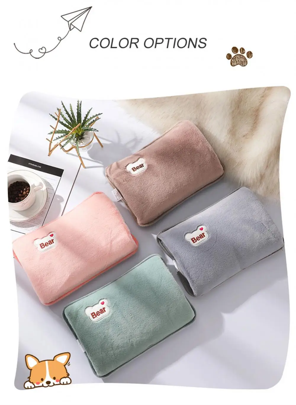 Description Picture 4 of itemWarm Water Bag Automatic Power Off Cartoon Pattern Charging Cute Reusable Home Warming Product Winter Hand Warmer Double Insert