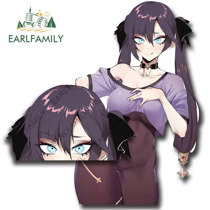 

EARLFAMILY 13cm for Genshin Impact Mona Devil Car Accessories Stickers Windows RV Motorcycle Caravan Decal Graffiti Decor