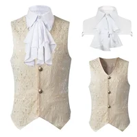 Gilet Steampunk Renaissance pour hommes, manteau gothique Jacquard, simple boutonnage, robe formelle d'affaires, pour costume, 2024 5
