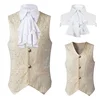 2024  Vest Men Renaissance Steampunk Coat Gothic Jacquard Waistcoat Single Breasted Business Formal Dress Vest for Suit 5