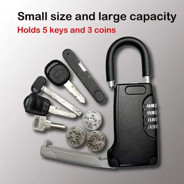 Portable Key Storage Metal Key Safe Box with Beam Resettable Lockbox Combination Lock Box for Home Realtors Vacation Rentals ﻿ 5