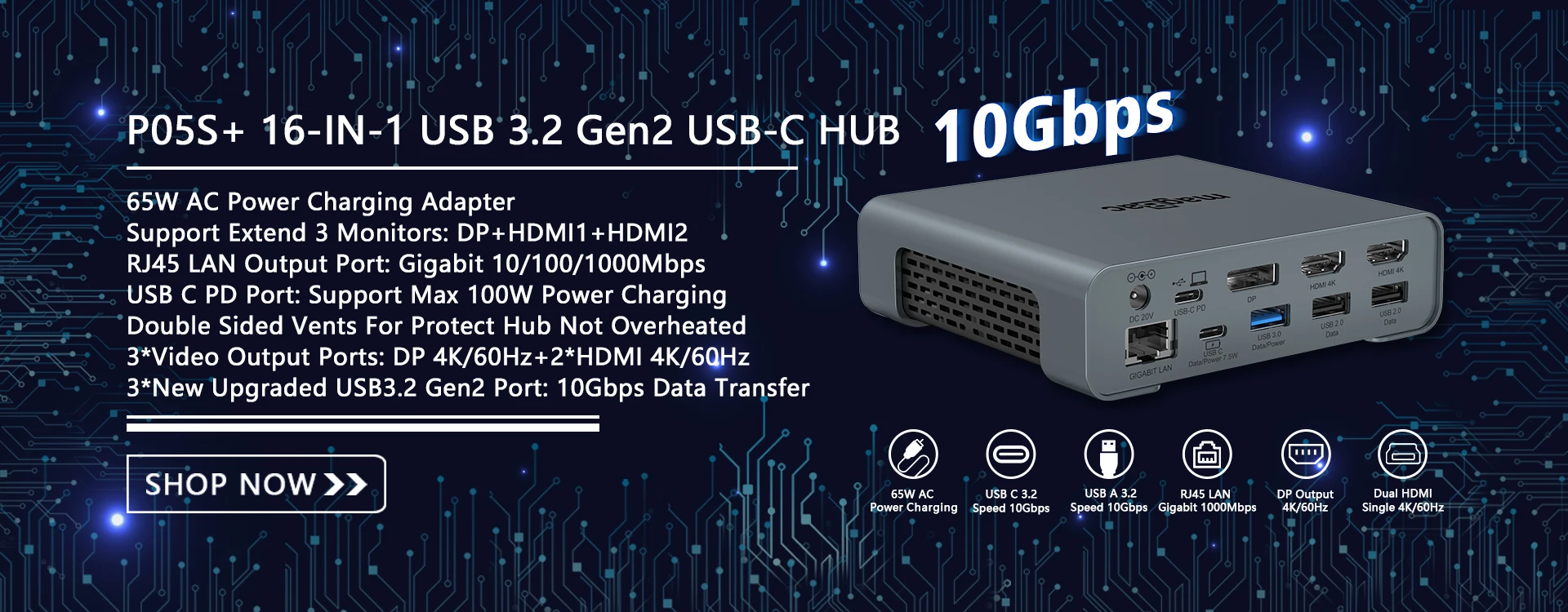 Usb C Docking Station Dual Monitor, 14 