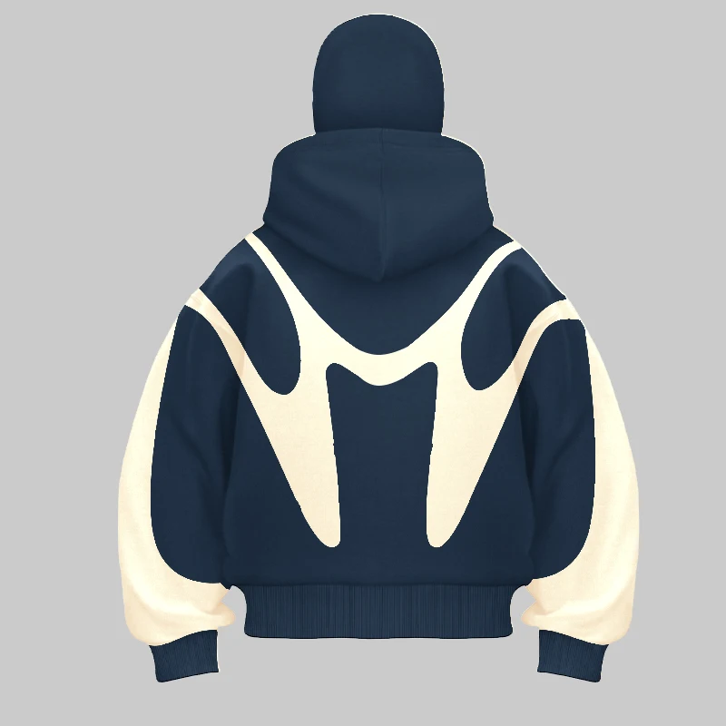 Retro Printed Devil Pattern Double hat style Hoodie Y2k