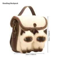 Furry Cat Bag Adorable Kitten Handbag Cute Plush Backpack for Woman Kids Cartoon Clutch Bag - Image 6
