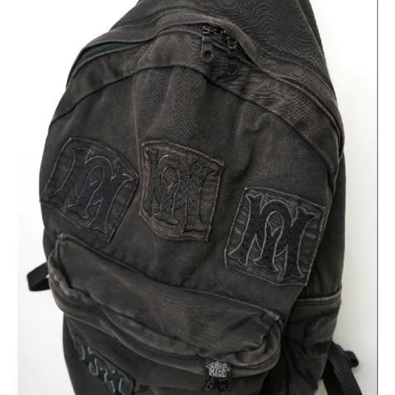 Unisex Black Denim Backpack Y2k School Bag Large Capacity Women Fashion Design Backpacks Grunge Book Bags for Highschool Student 3