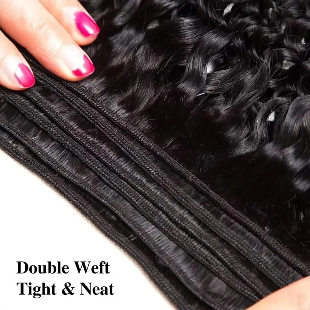 Wet and Wavy Human Hair Bundles Unprocessed Brazilian Weave 1 Bundles Water Wave Virgin Human Hair Natural Color 50g