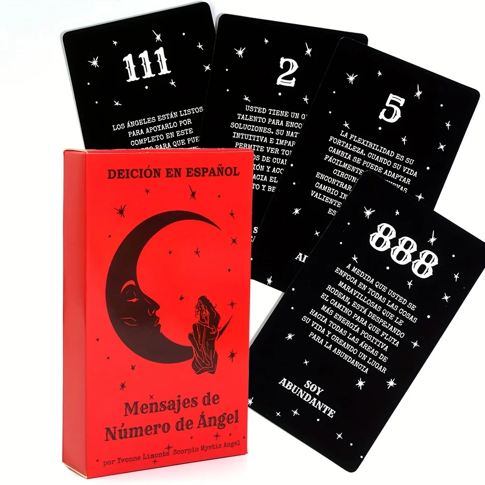 

11,2*6 см, оракель на испанском языке, сообщения с ангелом, 53 карты, колода карт Таро, открытки для прощения удачи, Испанская версия