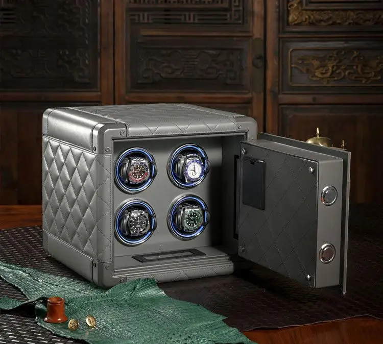 Luxury Leather Automatic Watch Winder Safe Box with 4 Slots, Password Unlock, Touch Scr... - SKU LAWW1744 - UGI Packaging