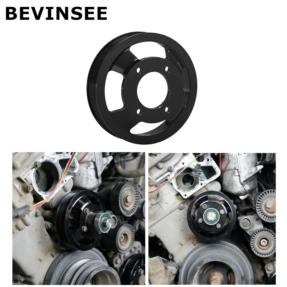 Water Pump Pulley For BMW E46 E39 E60 E61 E38 E65 E66 E83 E53 E85 Z3 11511436590 Aluminum Car Replacement Accessories water pump pulley