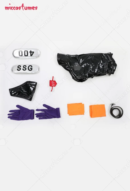 Damen Egghead Robin Cosplay Kostüm Kurze Jacke und Panty mit Handschuhen Socken 8