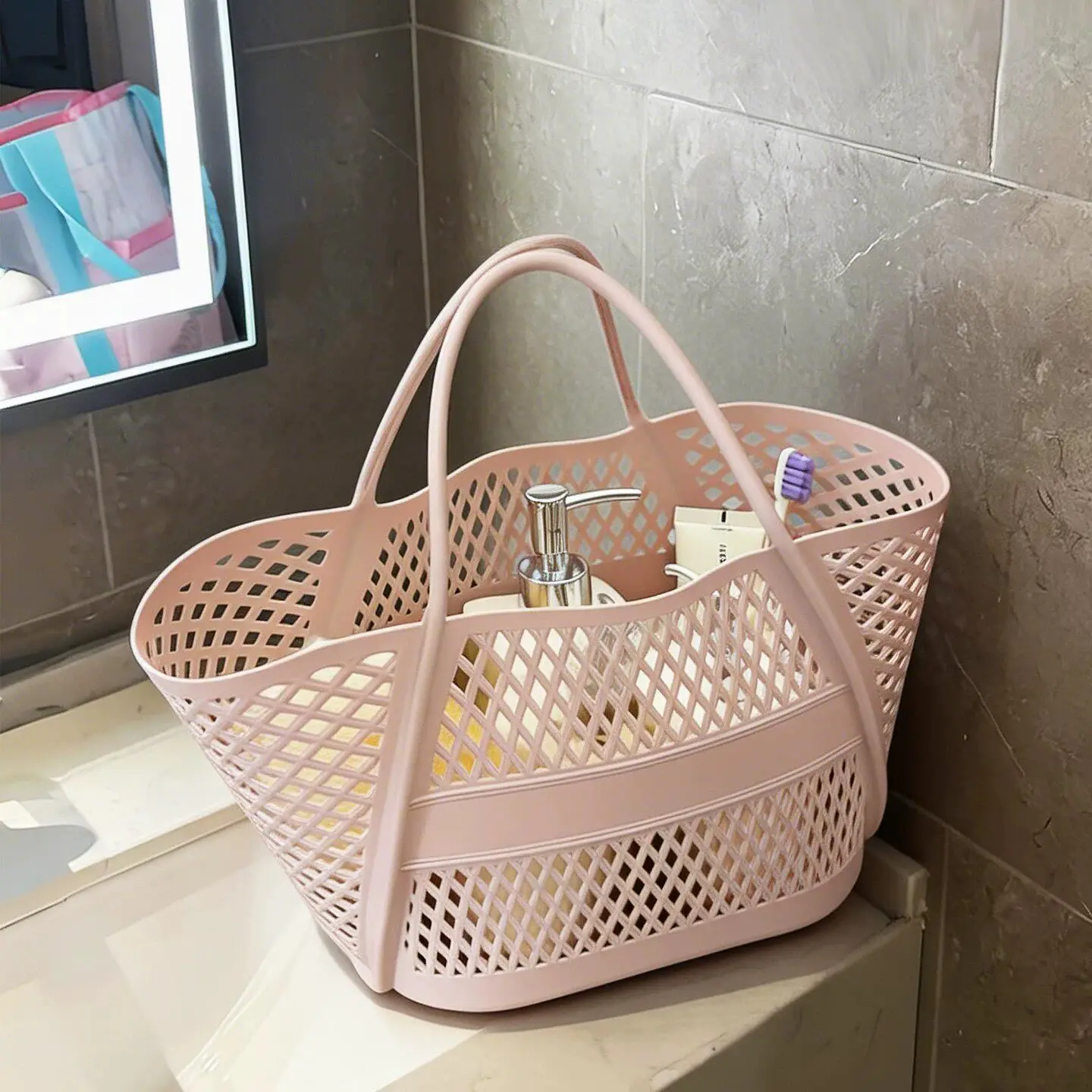 대용량 휴대용 플라스틱 수영복 보관 가방, 물 배출 가능, 습식 및 건식 분리,..