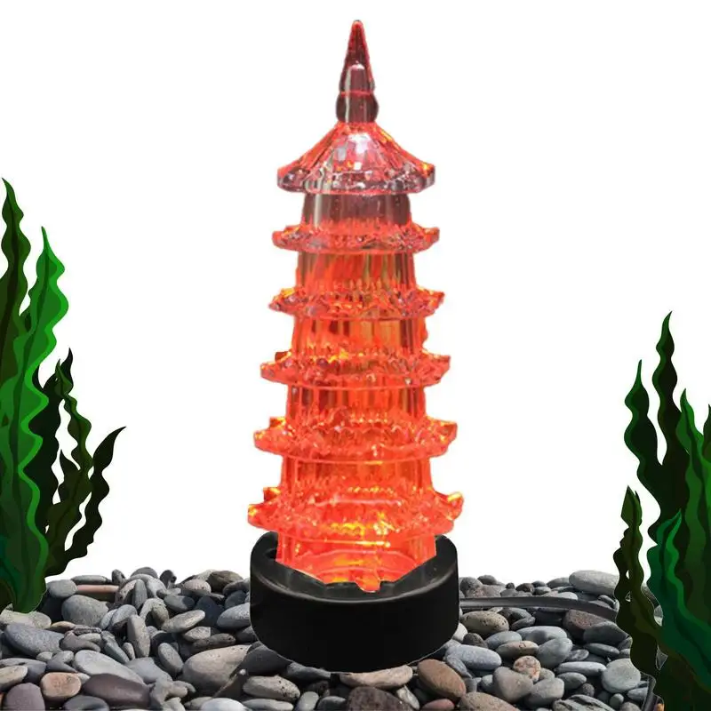 

Fish Tank Lights Pagoda Shape Colorful Underwater Lamp Aquarium Decorations Glow In The Dark Reusable Colorful Underwater Lamp