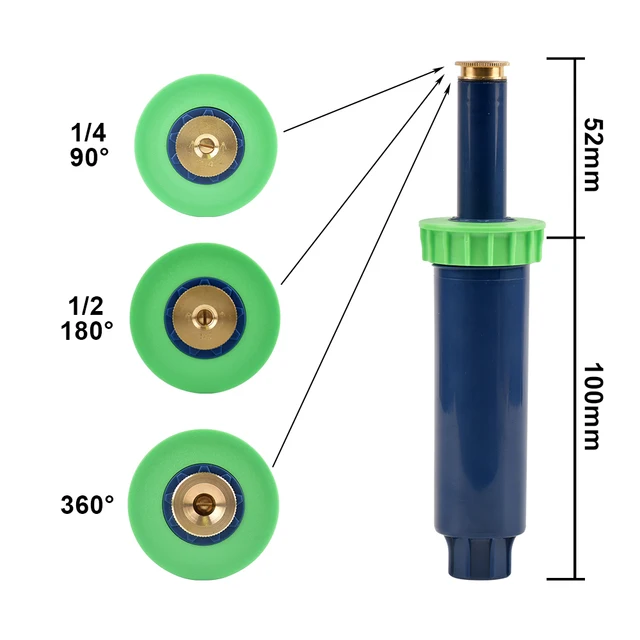 90-360 Fokos Felbukkanó Sprinklerek Műanyag Pázsit Öntöző Sprinkler Fej Állítható Kerti Spray Fúvóka 1/2 "Női Szál 1 Pc - Image 3
