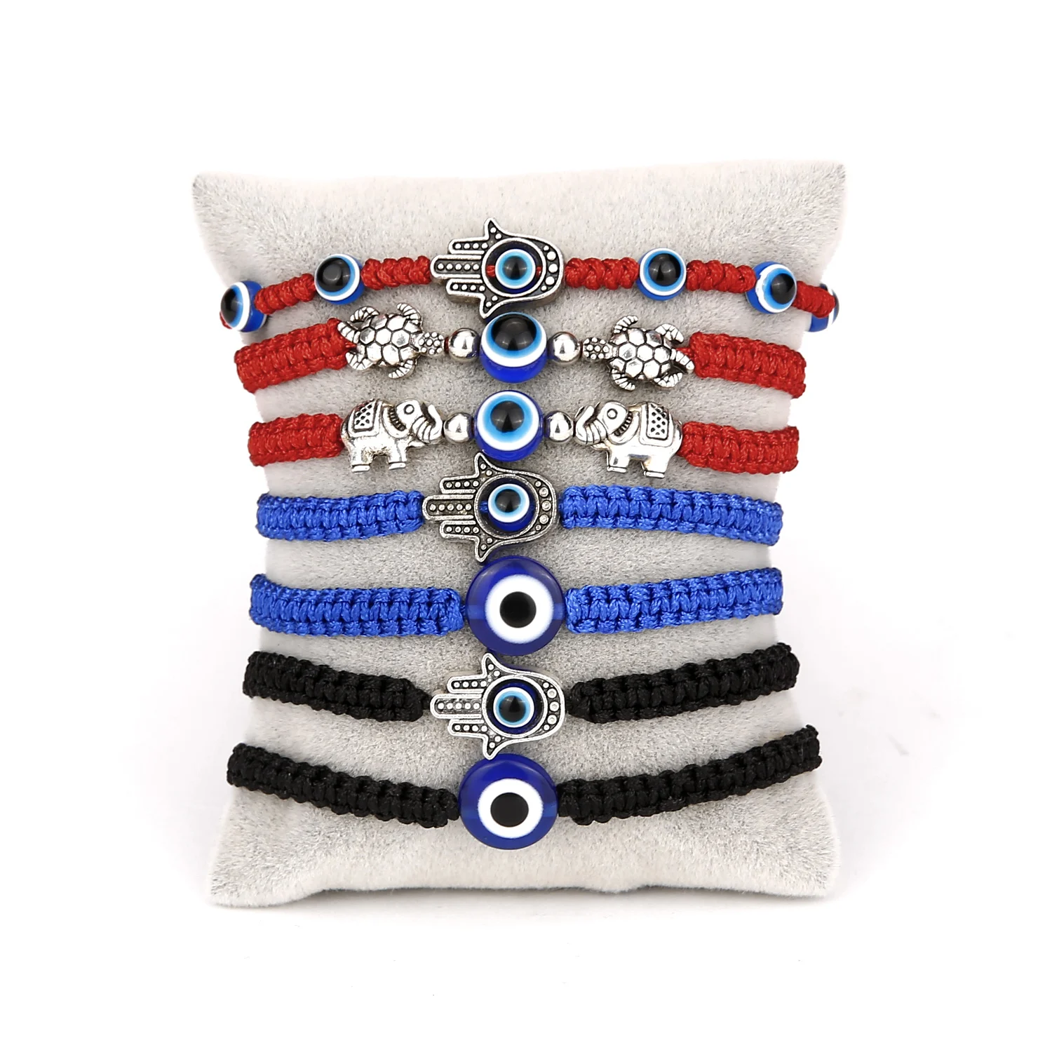 Turecký modrá zlo oko náramek muži ženy ruční tkanina červená nitka nastavitelný opletené náramek šťastný modlitba pulsera šperků dar