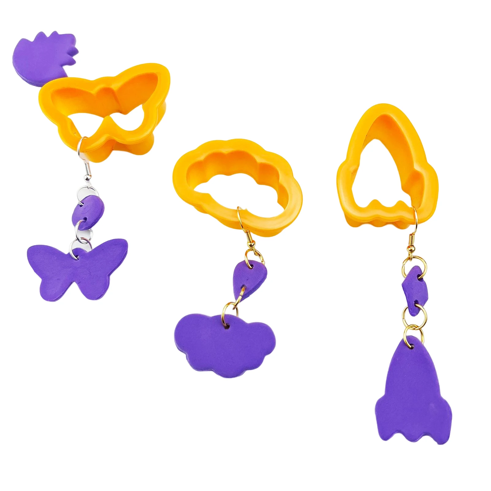 25PCS/set Polymer Clay Cutter Earring Making Supplies Crafts Clay Jewelry Different Shapes Cutting Tools Accessories