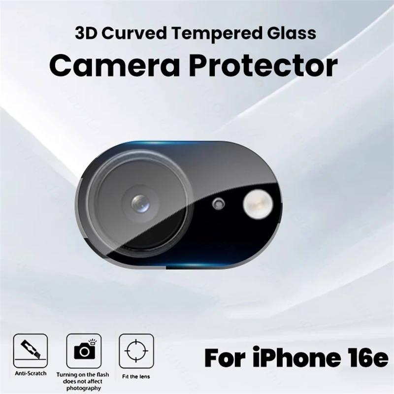 Premium 3-Piece 3D Curved Tempered Glass Camera Protector & Lens Cap Set