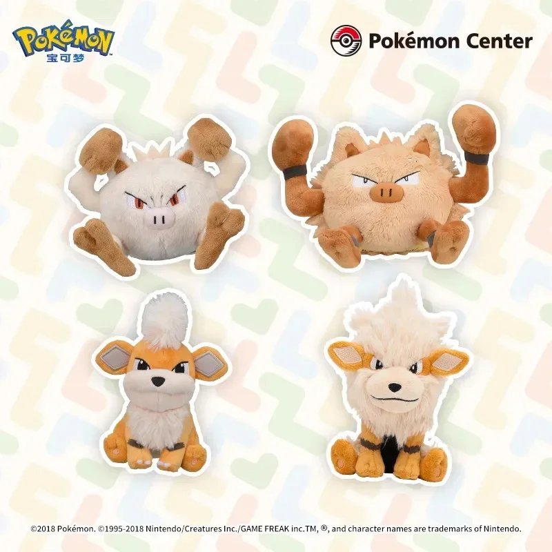 Stock Original Pok&eacute;mon Meowth Persian Psyduck Mankey Primeape Growlithe Arcanine Poliwrath Game Anime Figure Plush Toys