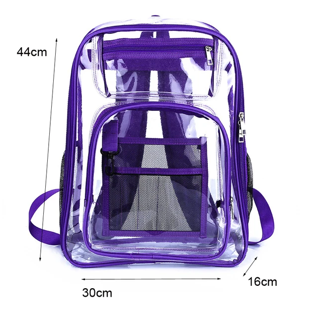 Waterproof School Bag Clear Backpack Large Capacity 6