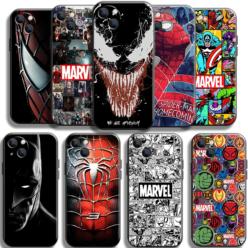 13 case Popular Marvel Phone Case For iPhone 11 12  Mini 13 Pro Max 11 Pro XS Max X XR 6 6S 7 8 Plus SE 2020 11 Pro Silicone Cover iphone 13 magnetic case