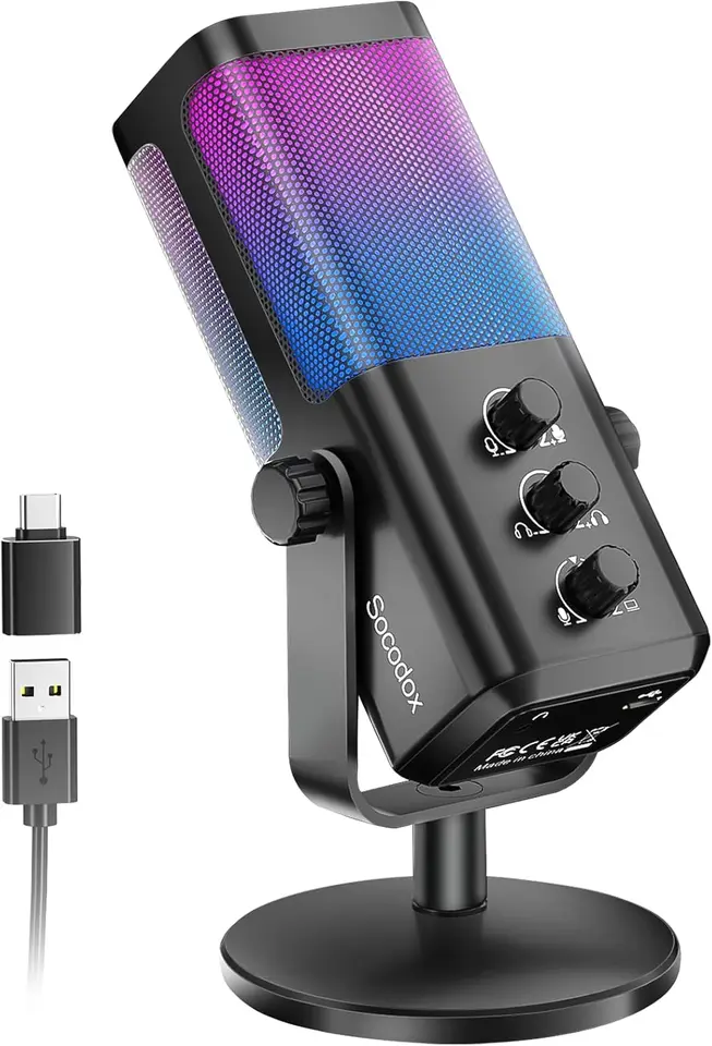 RGB Gaming Microphone with Noise Cancellation Features