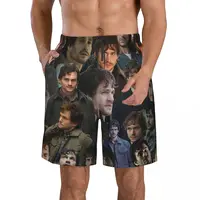 Will Graham Photo Collage Men's Beach Shorts Fitness Quick-drying Swimsuit Funny Street Fun 3D Shorts 2