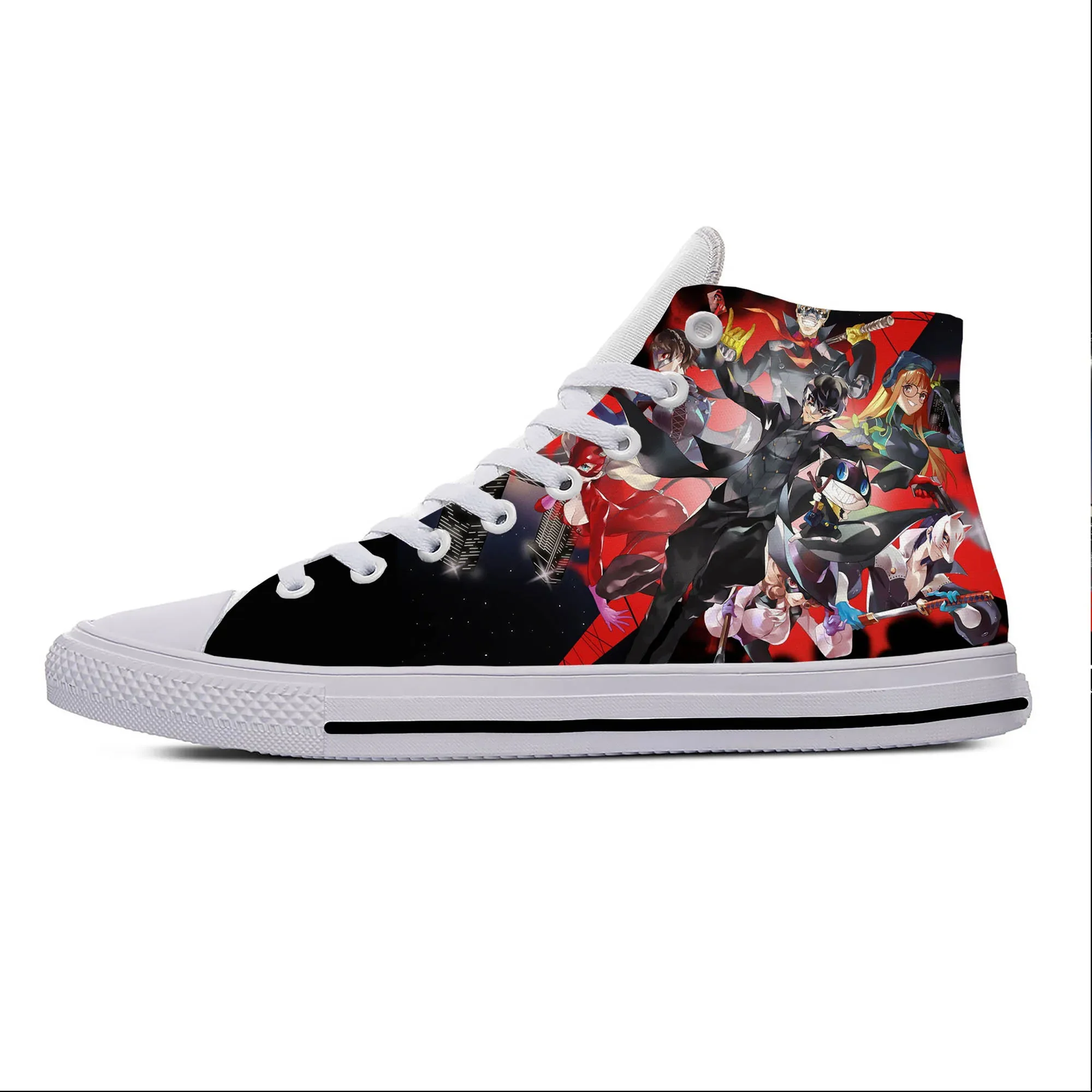 Hot Summer Fashion Anime Manga Cartoon Game Persona 5 Funny Casual Shoes High Top Men Women Sneakers Classic Board Shoes