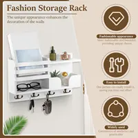 Wood Mail and Key Organizer Multifunctional Mail and Key Rack Practical Mail and Key Shelf Wall Mounted Mail and Key Holder 2