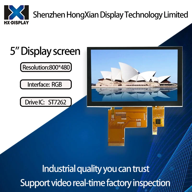 

Boe 5 Inch LCD Screen IPS Full Viewing Angle 800*480 HD Diplay G+G Touch Screen Free Shipping