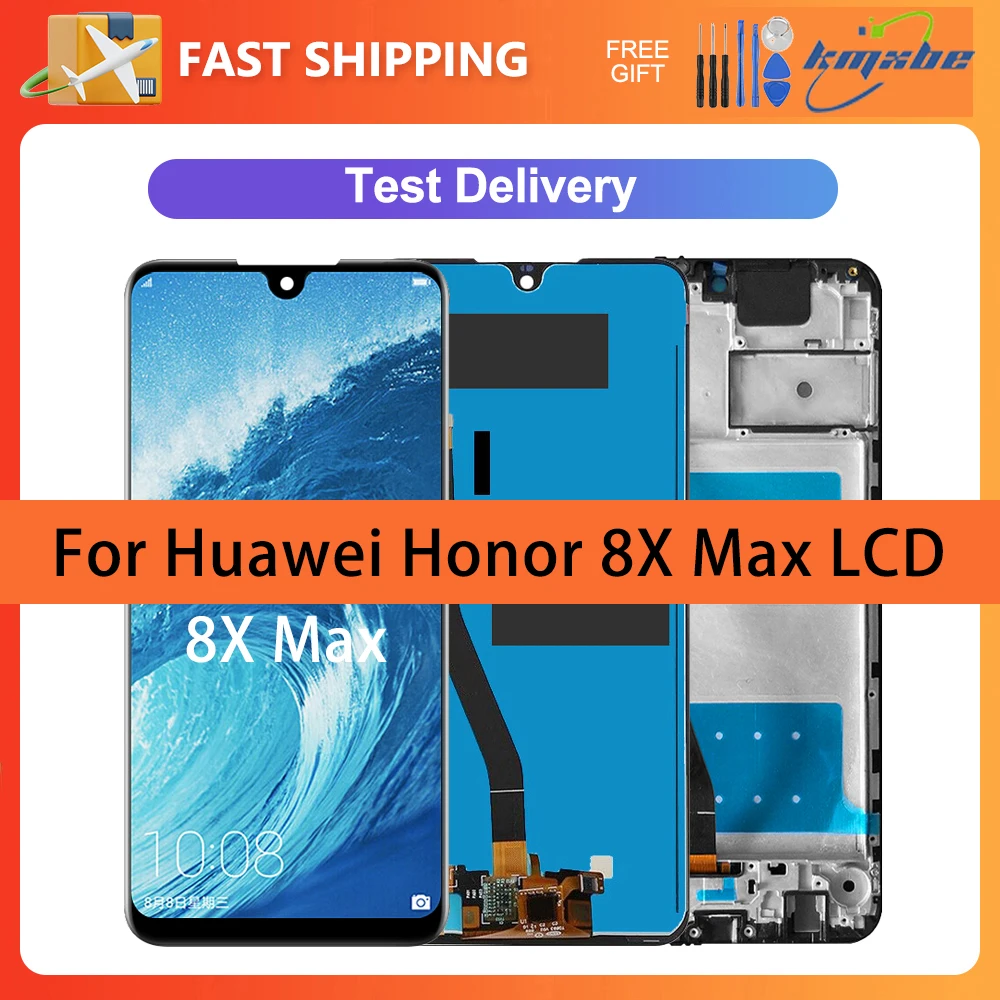 

ЖК-дисплей 7,12 дюйма для Huawei Honor 8X Max, дисплей с сенсорным экраном и дигитайзером в сборе, Замена с рамкой для Huawei Y Max LCD