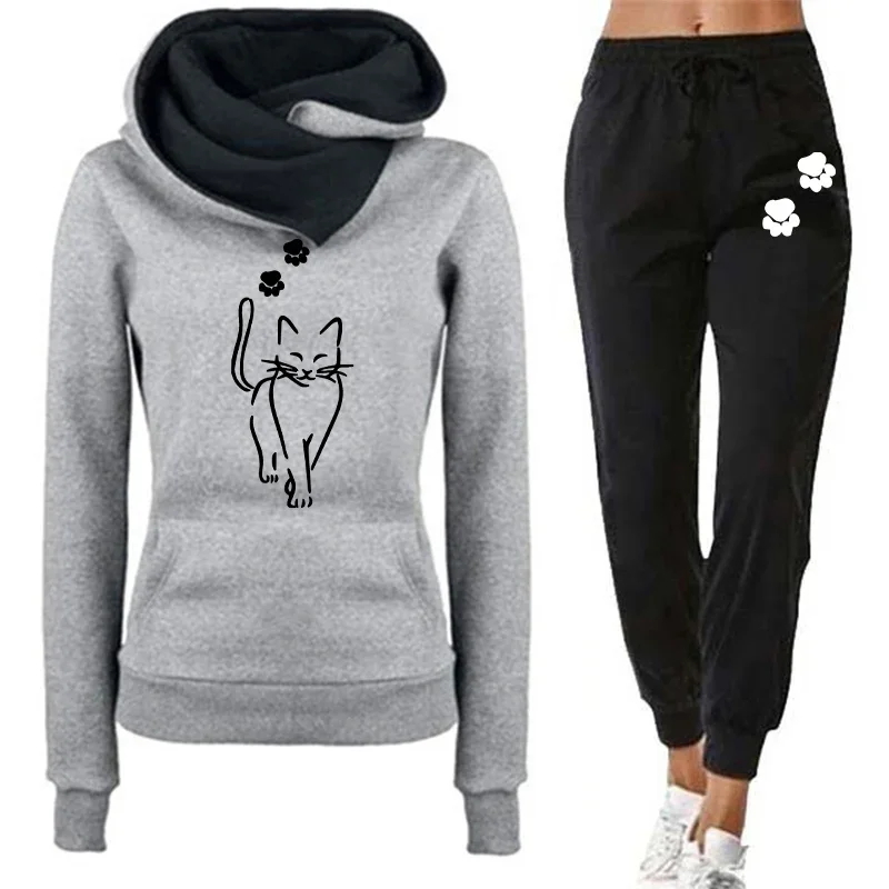 Damen-Trainingsanzug, bequem, lässig, heißer Verkauf, Herbst, Winter, Outdoor-Sport, täglich, Hoodies, einteilig, Sweatshirts, Jogginghose, Joggen – Detail 5
