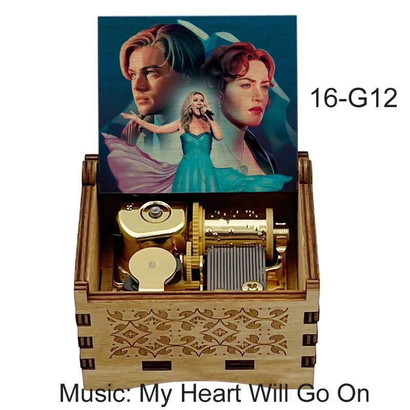 Titanic Movie My Heart Will Go On Music Box Golden Mechanical Wooden Love Musical Box Romantic Wife Girlfriend Birthday Presents 2