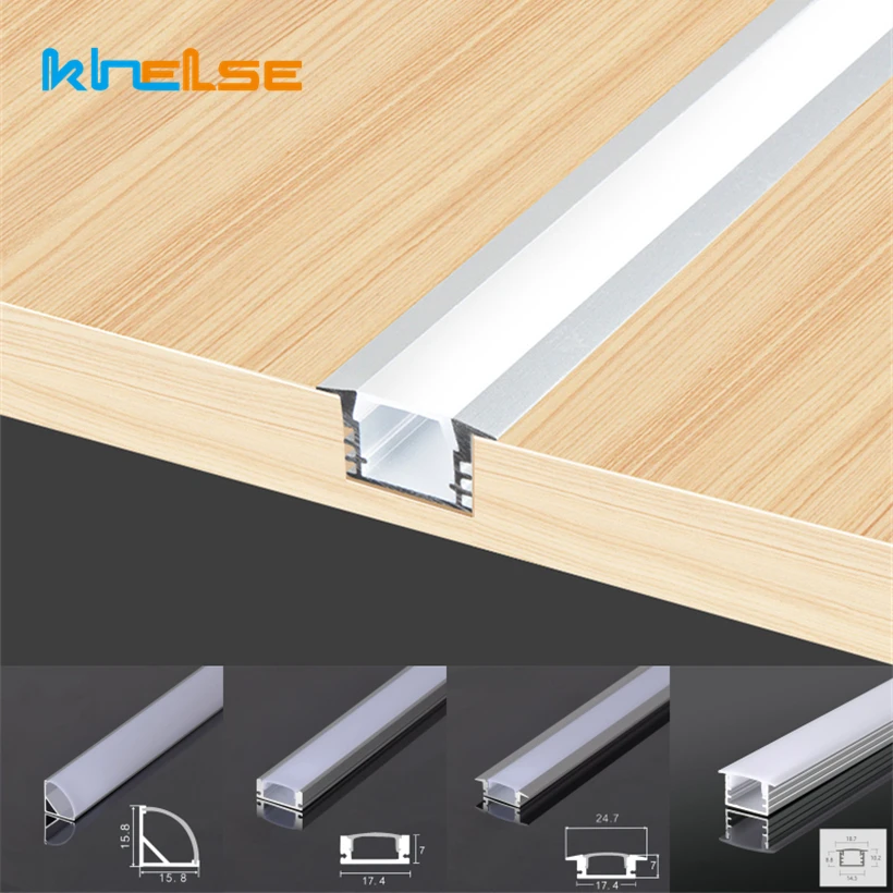  Bases de la lámpara perfil de tira led de 1.6 ft para 5050 3528  5630 y tira de LED blanca tira led perfil aluminio tira perfil - (Color:  4PCS; Tipo de